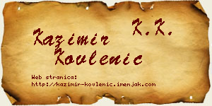 Kazimir Kovlenić vizit kartica